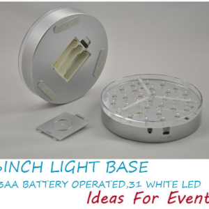 LED LIGHT BASE - CLEAR WHITE - 15CM DIAM